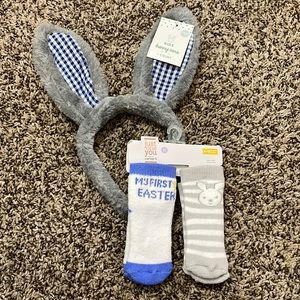 Bunny headband ears and my 1st Easter socks 🐣 NWT 6-12 month